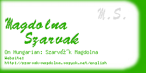 magdolna szarvak business card